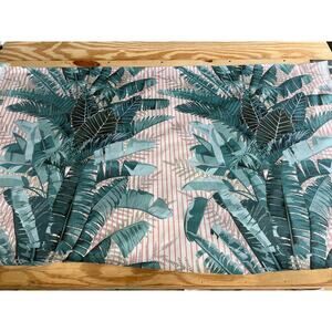 Vtg Warner & Sons Upholstery Fabric Remnant 30x56" Brisbane Palms Large Scale